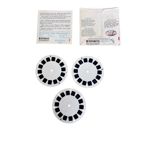 Vintage GAF 1962 View-Master Popeye 3 Reel Set B 516 with Sleeve and Booklet - Picture 2 of 13